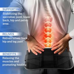 Sacroiliac SI Joint Belt with Dual Tension Straps, Breathable Pelvic Support Brace for Sciatica, Postpartum Recovery & Hip Pain