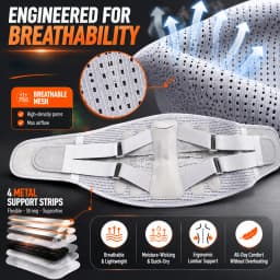 Adjustable Lumbar Support Belt Breathable Back Brace For Gym Weightlifting Workout And Daily Office Sitting Relief