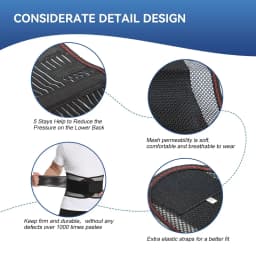 1PCS Lumbar Support Belt with Lumbar Pad,Ergonomic Breathable 3D Knit Back Brace for Lower Back Pain Relief & Sciatica Men Women