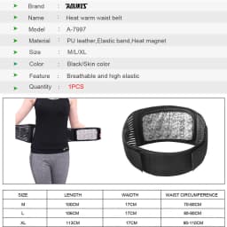 AOLIKES 1PCS Tourmaline Products Self-heating Magnetic Waist Back Support Brace Belt Lumbar Warm Protector Posture Corrector