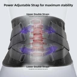 Adjustable Back Brace Pulley System, Sciatica, Herniated Disc, Scoliosis, Lumbar Support Belt with Aluminum Stays for Work Daily