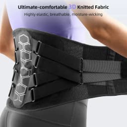 Adjustable Back Brace Pulley System, Sciatica, Herniated Disc, Scoliosis, Lumbar Support Belt with Aluminum Stays for Work Daily