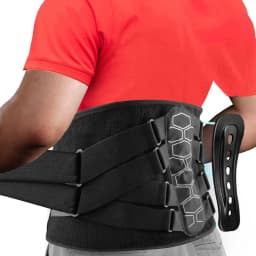 Adjustable Back Brace Pulley System, Sciatica, Herniated Disc, Scoliosis, Lumbar Support Belt with Aluminum Stays for Work Daily