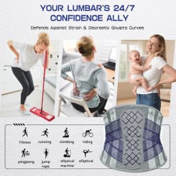 Adjustable Lumbar Support Belt & 7 Stays,Breathable Lower Back Brace for Men Women,Back Pain Relief for Herniated Disc Sciatica