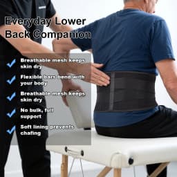 2-Stay Breathable Lower Back Brace,Adjustable Lumbar Support Belt for Sciatica,Back Pain Orthosis for Men Women Work Home Office