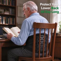 Seniors Lumbar Support Belt Breathable Back Brace with Steel Stays for Elderly Men Women Easy Wear for Home Daily Activities
