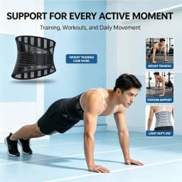 Back Brace for Lower Back Pain Relief with 5 Stays & Dual Adjustable Straps, Breathable Anti-Skid Lumbar Support for Men Women