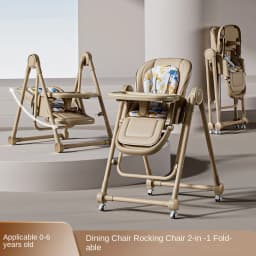 Multifunction Children Dining Chair Adjustable 2-in-1 Smooth Cardan Wheel Foldable Toddler Reclining Chair Highchair for Baby