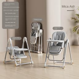 Multifunction Children Dining Chair Adjustable 2-in-1 Smooth Cardan Wheel Foldable Toddler Reclining Chair Highchair for Baby