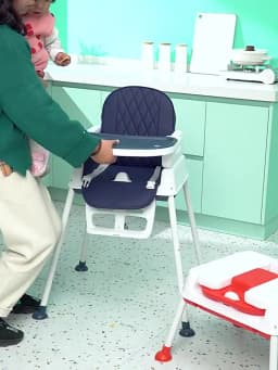 PANGDUBE Foldable Baby High Chair Portable Infant Feeding Seat Convertible Booster Toddler Meal Chair with Wheels Tray