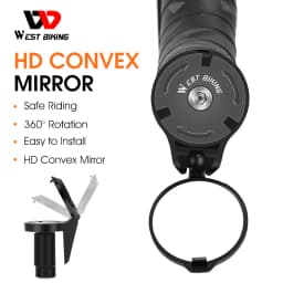 WEST BIKING Bike Rearview Mirror Universal Adjustable Convex Mirrors Rotate Handlebar End Mirror MTB Road Bike Accessories