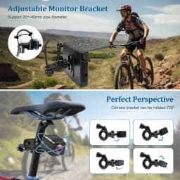1080P 5" HD Display Bicycle Rear View Camera Real-Time Road Monitoring Night Vision Waterproof Bike Backup Camera for MTB E-Bike