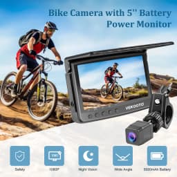 1080P 5" HD Display Bicycle Rear View Camera Real-Time Road Monitoring Night Vision Waterproof Bike Backup Camera for MTB E-Bike