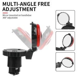 1/2pcs Bicycle Rearview Mirror Adjustable Rotate Cycling Handlebar Led Warning Light Rear View Mirrors Bike Accessories
