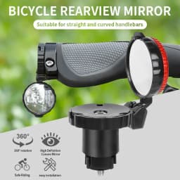 1/2pcs Bicycle Rearview Mirror Adjustable Rotate Cycling Handlebar Led Warning Light Rear View Mirrors Bike Accessories