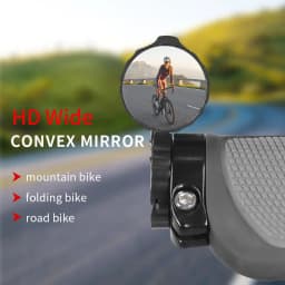 1/2pcs Bicycle Rearview Mirror Adjustable Rotate Cycling Handlebar Led Warning Light Rear View Mirrors Bike Accessories