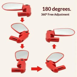 2Pcs/Pack Bike Rearview Mirror Wide Angle Rotating Handlebar Mount for Road Mountain Bicycle Accessories Cycling Safety