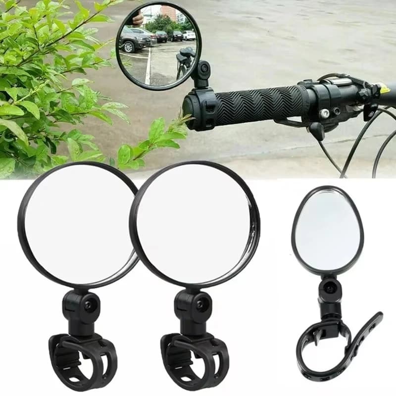 1/2PC Bike Mirror 360 Degree Adjustable Rotatable Handlebar Mirror Wide Bycicle Accessories Cycling Rear View Mirror Accesorios