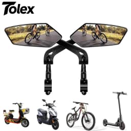 Tolex Bicycle Rearview Mirrors Adjustable 360° Rotate MTB Road Bike Handlebar RearView Mirrors Bicycle Accessories