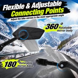 Tolex Bicycle Rearview Mirrors Adjustable 360° Rotate MTB Road Bike Handlebar RearView Mirrors Bicycle Accessories