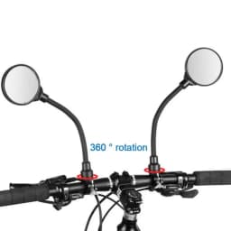 Silicone Handle Bike Handlebar Rearview Mirror Adjustable Flexible 360 Degree Rotation Rearview Mirror Black Bike Mirrors Bike