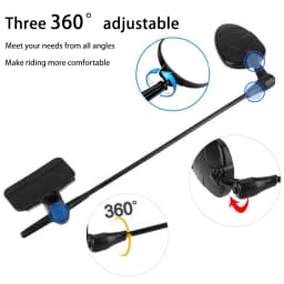 One/two bicycle helmet mirrors, bicycle rearview mirror, 360-degree rotating 9.25x3.07-inch ABS universal adjustable bicycle rea