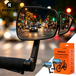 BUCKLOS Bicycle Handlebar Mirror Dual Rear View Mirror Adjustable Wide Range Back Sight Reflector Cycling Mirrors Bike Accessory