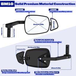 BUCKLOS Bicycle Handlebar Mirror Dual Rear View Mirror Adjustable Wide Range Back Sight Reflector Cycling Mirrors Bike Accessory