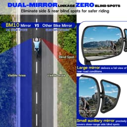 BUCKLOS Bicycle Handlebar Mirror Dual Rear View Mirror Adjustable Wide Range Back Sight Reflector Cycling Mirrors Bike Accessory