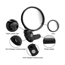 1-6PCS Universal Bicycle Rearview Mirror Adjustable Rotate Wide-Angle Cycling Handlebar Rear View for MTB Road Bike Accessories