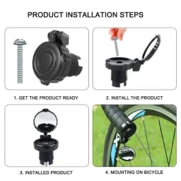 Bicycle Handlebar Plug Rearview Mirror Adjustable Rotate Bike Handlebar Plug Rear View Mirror For MTB Road Bike Accessories