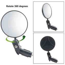 2PCS 360° Bike Mirror - Wide-Angle Rearview for MTB/Road/E-Bike, Shockproof Handlebar Mount Tool-Free Install