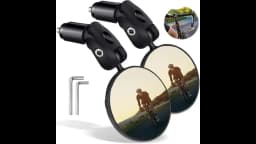 2PCS 360° Bike Mirror - Wide-Angle Rearview for MTB/Road/E-Bike, Shockproof Handlebar Mount Tool-Free Install
