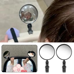 2-Piece Set Baby Stroller Rearview Mirror - Universal Fit, No Installation Required, Baby Walker Safety Accessory Compact Design