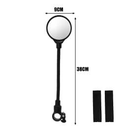 Wide Angle Bike Mirror 360 Rotatable Rearview Mirror for Bicycle Handlebar Thickened Aluminum Tube Anti Shock Convex Mirror