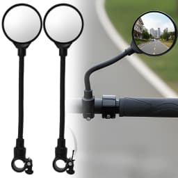 Wide Angle Bike Mirror 360 Rotatable Rearview Mirror for Bicycle Handlebar Thickened Aluminum Tube Anti Shock Convex Mirror