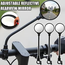 Wide Angle Bike Mirror 360 Rotatable Rearview Mirror for Bicycle Handlebar Thickened Aluminum Tube Anti Shock Convex Mirror