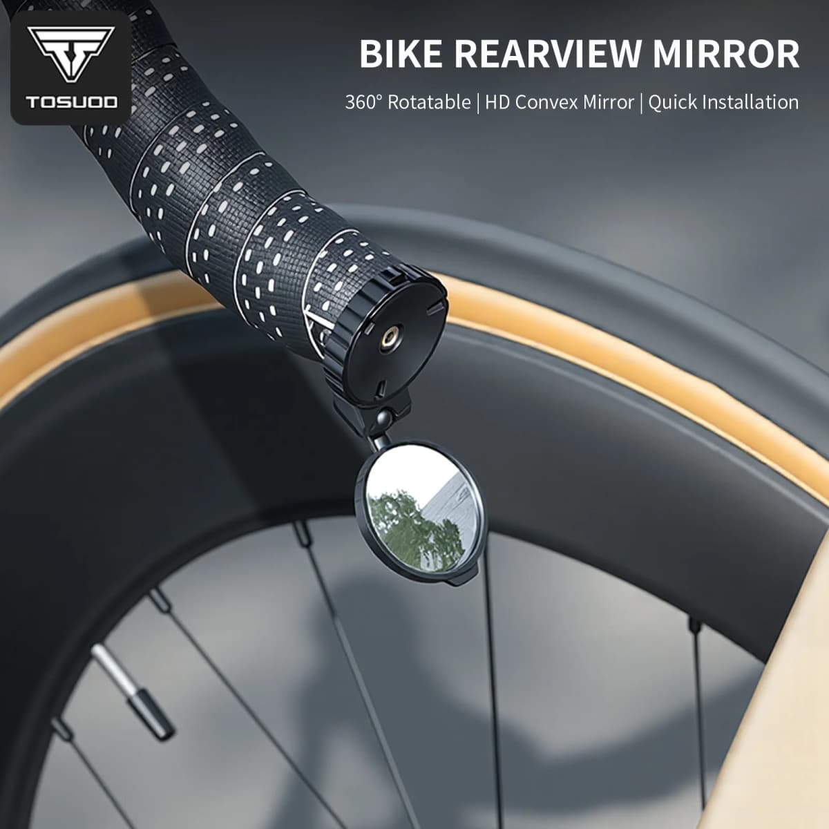 Bicycle Mini Handlebar Rearview Mirror Adjustable Rotate Clear Cycling Convex View Mirrors for MTB Road Bike Accessories