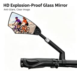 HTMCK Anti-Glare Bicycle Rearview Mirror Handlebar Scooter Accessory Wide Range Back Sight View Reflect for Cycling Safety