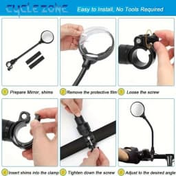 1/2PCS Bicycle Rearview Mirror 360 Rotatable Mountain Road Bike Handlebar Mirrors Adjustable Rear View Mirror Cycling Mirrors