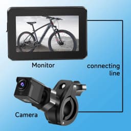 Universal 1080P Bike Rear View Camera 4.3" Monitor HD Night Vision Wide Angle for Mountain Road Bicycle Cycling