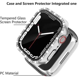 Glitter Tempered Glass Case for Apple Watch Series 10 46MM 42MM Ultra 3 2 9 49MM 45MM 41MM 40MM 44MM Screen Protector Protection