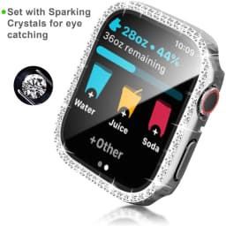 Glitter Tempered Glass Case for Apple Watch Series 10 46MM 42MM Ultra 3 2 9 49MM 45MM 41MM 40MM 44MM Screen Protector Protection