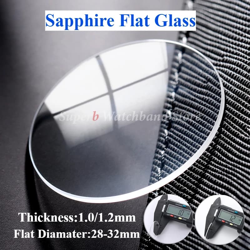 Flat Sapphire Watch Glass Thickness 1.0/1.2mm Diameter 28-32mm Round Transparent Crystal Mineral Glass Watch Parts
