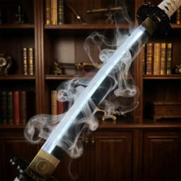 40in Ghost of Tsushima Mist Katana LED Light Ninja Knife Vapor Glow Schwert Japanese Original Samurai Sabre Unsharpened Toy Gift