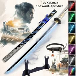 40in Ghost of Tsushima Mist Katana LED Light Ninja Knife Vapor Glow Schwert Japanese Original Samurai Sabre Unsharpened Toy Gift