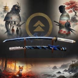 40in Ghost of Tsushima Mist Katana LED Light Ninja Knife Vapor Glow Schwert Japanese Original Samurai Sabre Unsharpened Toy Gift