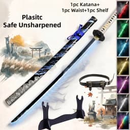 40in Ghost of Tsushima Mist Katana LED Light Ninja Knife Vapor Glow Schwert Japanese Original Samurai Sabre Unsharpened Toy Gift