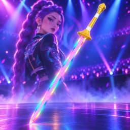 Demon Hunters Rumi Light Up Sword Plastic Cosplay Prop LED Rainbow Real Size Japanese Katana Display Collectible Roleplay Gift