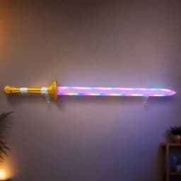Demon Hunters Rumi Light Up Sword Plastic Cosplay Prop LED Rainbow Real Size Japanese Katana Display Collectible Roleplay Gift